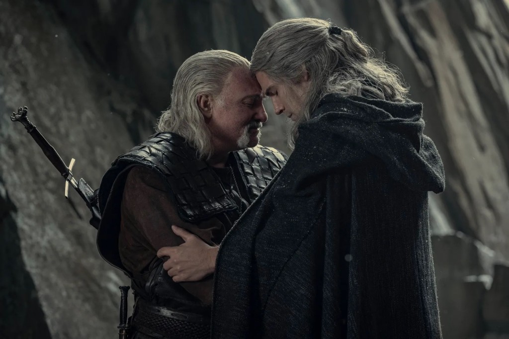 Geralt partage un moment avec Vesemir.